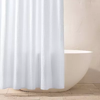 Waffle Shower Curtain White - Casaluna • $22.99