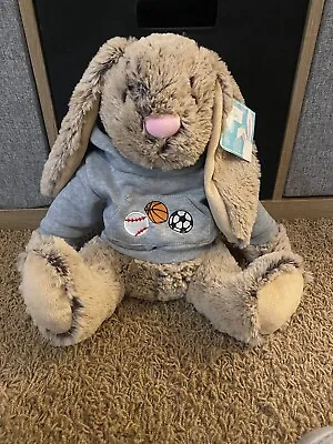 Bunny Rabbit Wearing Sports Sweatshirt. 12”. New With Tags • $15.99