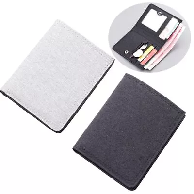 Small Canvas Multi-functional Card Holder Men Short Wallet Mini Coin Purse • $7.82