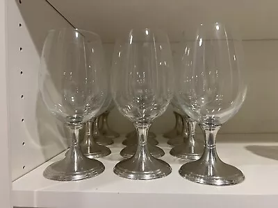 Sets Of 4 - Verona Beverage Glass - Atre Italica- Crystal & Pewter • $504