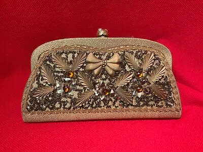 Vintage Embellished Handbag By Caron Of Houston Texas WITH EVENING GLOVES!!! • $69.99