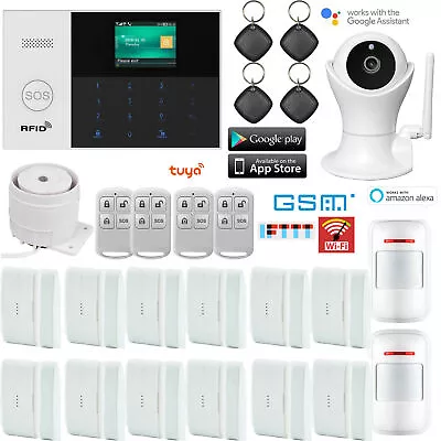 X56 Tuya APP WiFi GSM Wireless IR Home Burglar Security Alarm System+IP Camera • $151.99