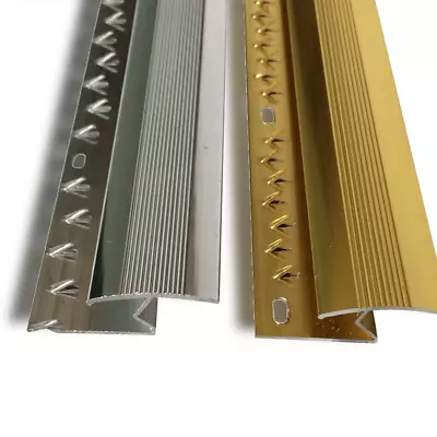 £6.29 • Buy Carpet To Wood Tile Metal Strip Door Plate Z Trim Threshold Silver / Gold 900mm