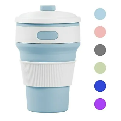 Collapsible Silicone Telescopic Water Bottle Foldable Portable Leakproof Cup -UK • £9.99
