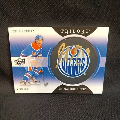 Justin Schultz Oilers 13-14 Trilogy Signature Pucks Gold Ink Auto Sp-sz • $8.97