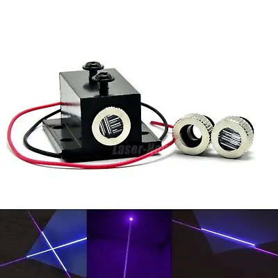 Violet/Blue 405nm 20mW Focusable Dot Line Cross Laser Diode Module + Heatsink • £11.27
