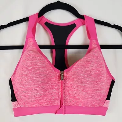 Victorias Secret VSX Sport Underwire Sports Bra 32C Front Zip Closure Pink • $19.99