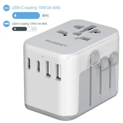 $34.09 • Buy USB C Travel Power Adapter Wall Socket For AUS To Europe Germany Iceland Italy