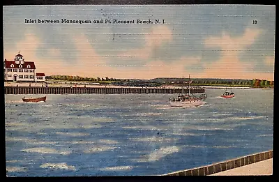 Vintage Postcard 1930-1945 Manasquan & Point Pleasant Inset New Jeresey (NJ) • $6