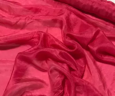 Hand Dyed CHERRY RED China Silk HABOTAI Fabric • $11.99