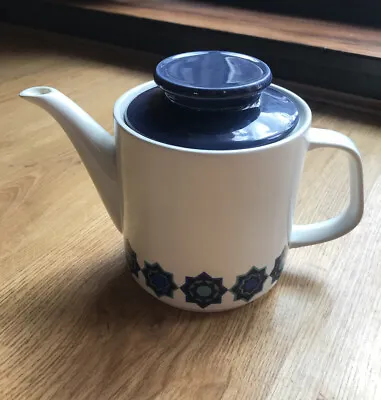 J & G  Meakin Vintage Teapot -White And Blue • £18