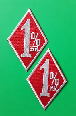 ONE PERCENTER 1% ER OUTLAW MOTORCYCLE CLUB BIKERS EMBROIDERED PATCHES X 2 • £5.69