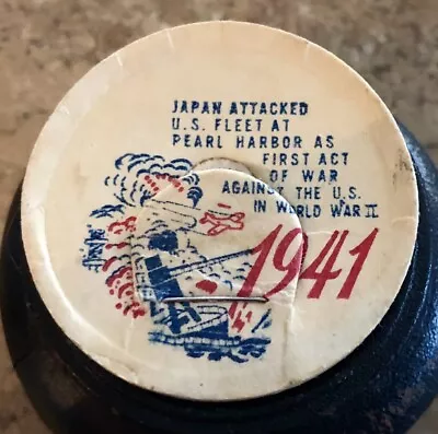Vintage Milk Bottle Cap: WWII Japan Attacked PEARL HARBOR 1941 • $9.99