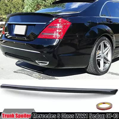 For Mercedes S Class W221 S500 S550 07-13 Gloss Black Rear Trunk Spoiler Wing • $68.12