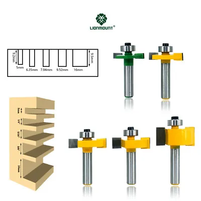 8mm Shank T Slot Groove Rabbeting Router Bit Set Woodworking Cutter  1PC/5PCS • $8.98