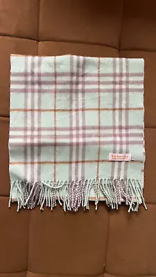 Burberry Light Green Pure Cashmere Vintage Check 100% Cashmere Scarf Scarf • $50