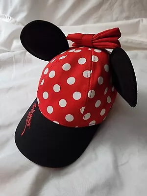 Disney Parks Hat Snap Back Mini Mouse Ears Youth Girls One Size Red Polka • $4
