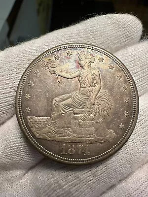 1874-S Trade Dollar AU • $475