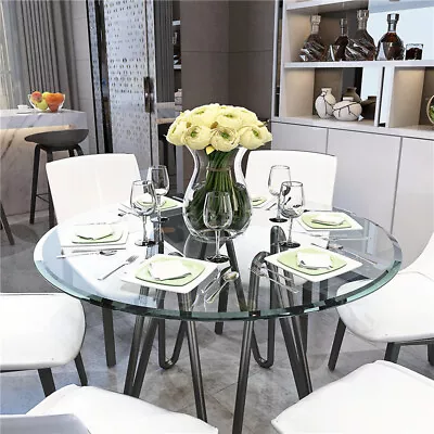 $99.86 • Buy 36 /40  Clear Round Tempered Glass Table Top 2/5  Thick Beveled Polished Edge