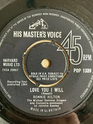 £2.65 • Buy 1964 Ronnie Hilton 7  45 - Love You I Will / The Joker - Hmv - Pop 1339