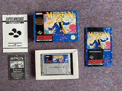 Young Merlin - Super Nintendo SNES - Box+manual+players Guide - See Description • £37.50