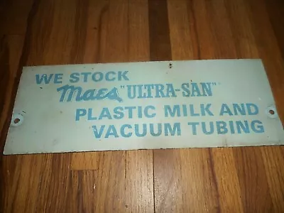 Rare Vintage MAES Farm Dairy Cow Milk & Vacuum Milker Masonite Advertising SIGN • $139.95