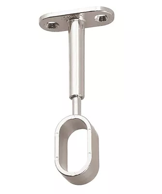 Oval Wardrobe Rail Centre Supports Brackets 15mm Adjustable Polished Chrome  • £5.99