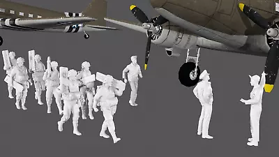 WWII US Airborne - 10 Figure Set • £12.99