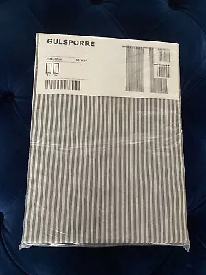 IKEA Gulsporre Grey White Classic Striped Curtains 145 X 300 Cm 57x118  • £40