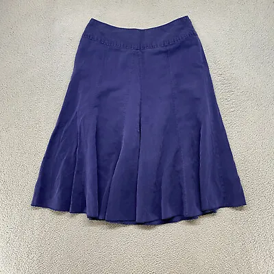 J. Jill Skirt Womens 12 Tencel Linen Blend A-Line Flare Knee Length Blue • $24.95