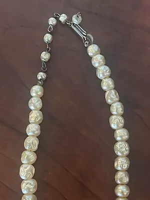 Vintage Faux Baroque Glass Pearl? Chocker Necklace - Miriam Haskell Inspired • $14.99