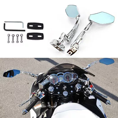 Motorcycle Chrome Racing Sport Mirror For Suzuki GSXR 600 700 1000 1300 Hayabusa • $41.26