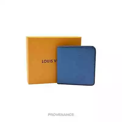 🔴 Louis Vuitton MALLETIER 6CC Bifold Wallet Toledo Blue Epi • $247