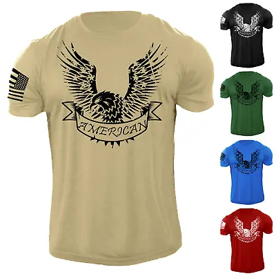 $9.90 • Buy Men's American Eagle Flag T Shirt USA Stars Patriotic 100% Cotton