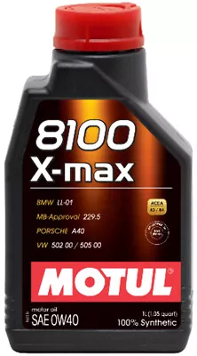 Motul 1L Synthetic Engine Oil 8100 0W40 X-MAX - Fit Porsche A40 • $30.34