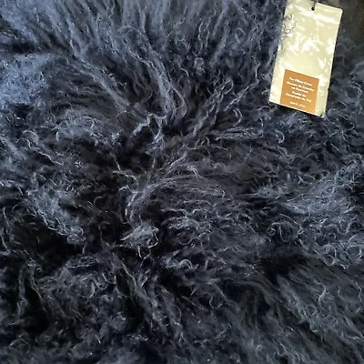 West Elm 16 X 16 Mongolian Lamb Pillow Cover-Velvet Ink ( Dark Blue ) • $45