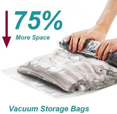 £8.19 • Buy Travel Roll Up Vacuum Reusable Sealable Storage Bags Compress Luggage S M L 4Pcs