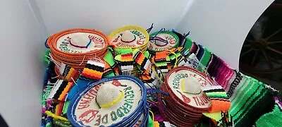 Wholesale Lot 12 Mini Hats 2 Inches Mini Sombrero With Mini Sarape Falsa Blanket • $19.99