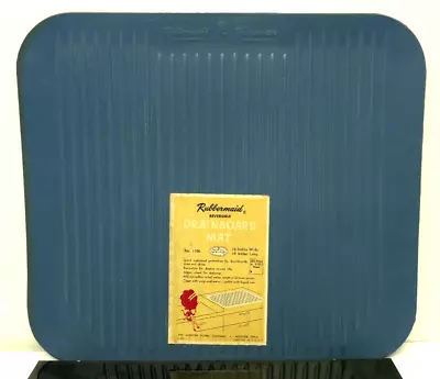 Vintage 1970s Rubbermaid Blue Reversible Drainboard Mat No. 1106 USA NOS New • $55