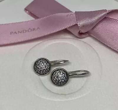 PANDORA Dazzling Droplets Clear CZ Earrings 290734CZ Sterling Silver 925 Dangle • $69