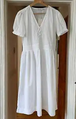 $58.59 • Buy Zara Home Lightweight Cotton Embroidered Summer Midi Dress Nightdress S UK 10