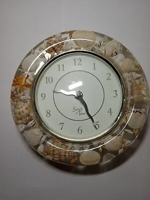 Vintage Sands Of Time Lucite Sea Shell Wall Clock Quartz • $23