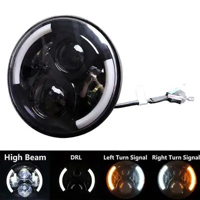 Motorcycle 7'' LED Headlights For Harley PROJECTOR BRIGHT HID LED TURN SIGNAL US • $69.76