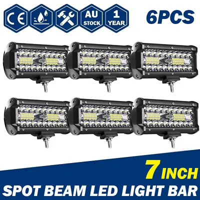 6x 7  Inch CREE LED Light Bar Spot Flood Combo Work Driving Lights Lamp OffRoad • $54.42