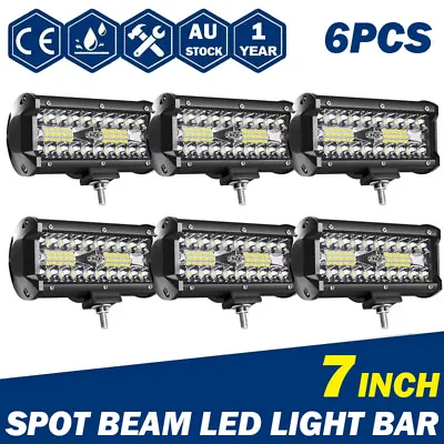 6x 7  Inch LED Work Lights Spot Flood Light Bar Reverse 4WD Offroad Truck 12V 24 • $53.41