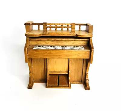 Dollhouse Miniature Wood Piano Vintage 1:12 Paper Keys 3 7/8  L X 3 5/8  H • $18.95