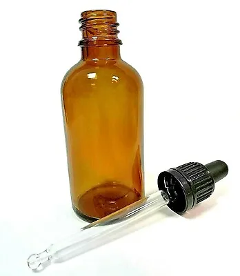 £9.99 • Buy 50ml Glass Bottle With Pipette | Eye-Dropper, Aromatherapy, Tamper Evident