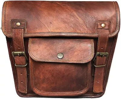 Leather Side Pouch Motorcycle Bag Saddlebags Handlebar Ravel Tool Bag For Bike • $75.59