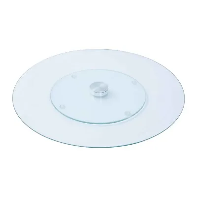 Glass Lazy Susan Turntable Rotating Cake Decorating Table Serving Plate 35cm • £16.91