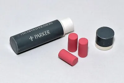 Parker Duofold - 3 Erasers For Swivel Pencil | Erasers In A Tube For Pencil NOS • £29.86